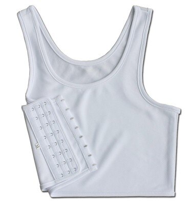 Women Breast Binder Transboy Lesbian Corset Trans Vest Summer Side Buckle Short Tank Top Underwear Shaper Bustier Chest Binder: M / WHITE