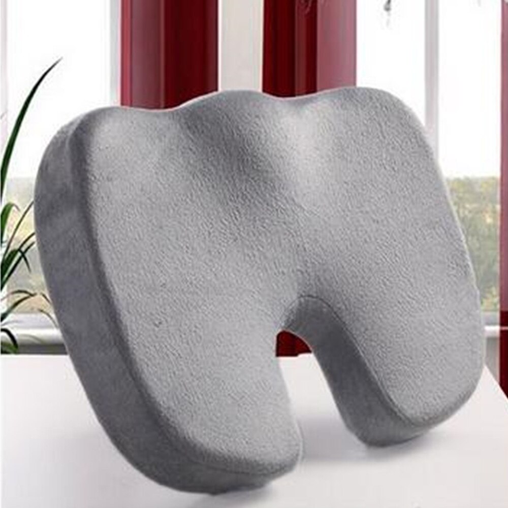 Memory Foam Zitkussen Orthopedisch Kussen Stuitbeen Ondersteuning Taille Terug Kussen Autostoel Hip Massage Pad Sets Fit Voor Auto: Grijs