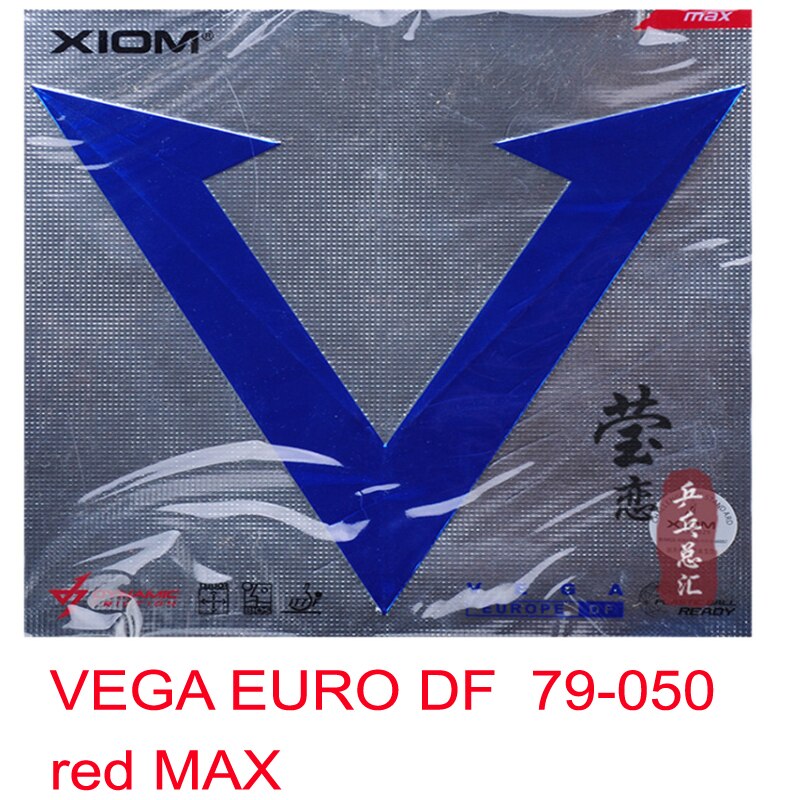 Rivestimento XIOM Vega Euro DF Nero 2,0 Mm - Gomma Per Tennistavolo Con Tecnologia Dynamic Friction
