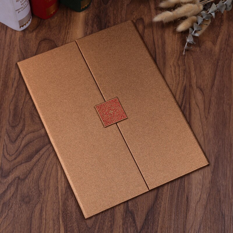 1PCS Silk Pattern Certificate of Honor Book Shell A4 European-style Certificate of Honor Cover Shell Folder: copper