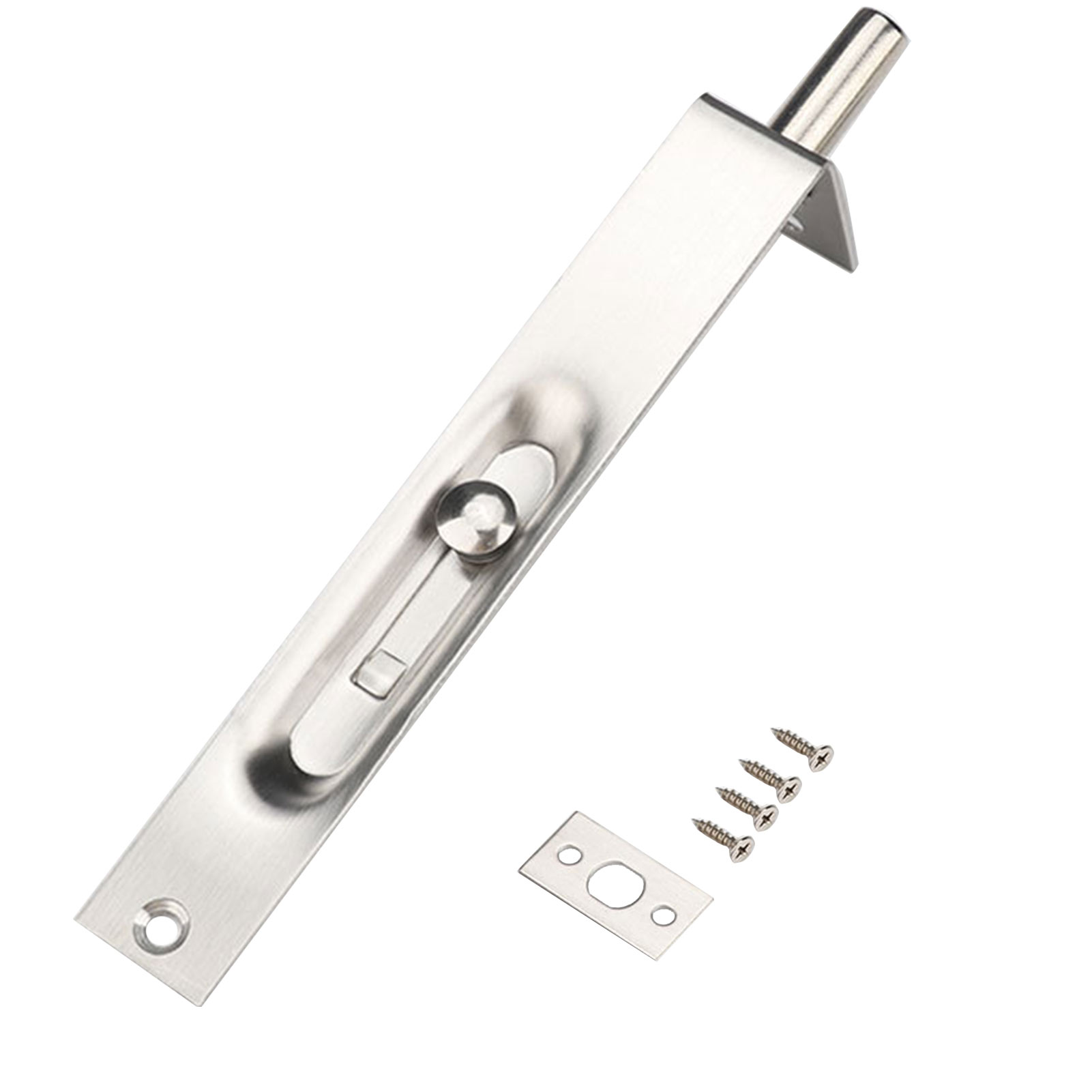 Practical Durable Door Bolt Latch Hardware Easy Install With Screws Home Gate Anti Theft High Hardness Stainless Steel Concealed