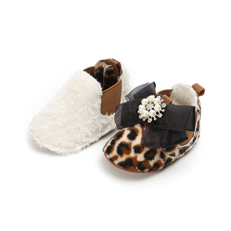 Baby Laarzen Bloem Pu Leer Baby Mocassins Schoenen Sofe Sole Baby Meisjes Jongens Schoenen Laarzen: BW / 7-12 Months
