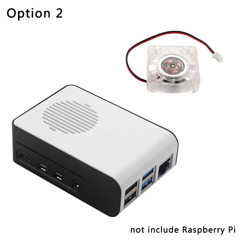 Raspberry Pi 4 ABS Case with LED Backlight Cooling Fan Red White Housing Sliding Cover Shell for Raspberry Pi 4 Model B: Black