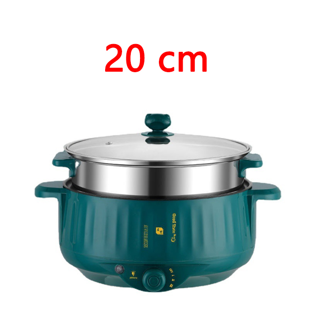 Elektriske multikokere enkelt/dobbelt etterslep 1-2 personer husholdnings ikke-pinne panne varm kjele nudler riskoker kokeapparater: Hvit