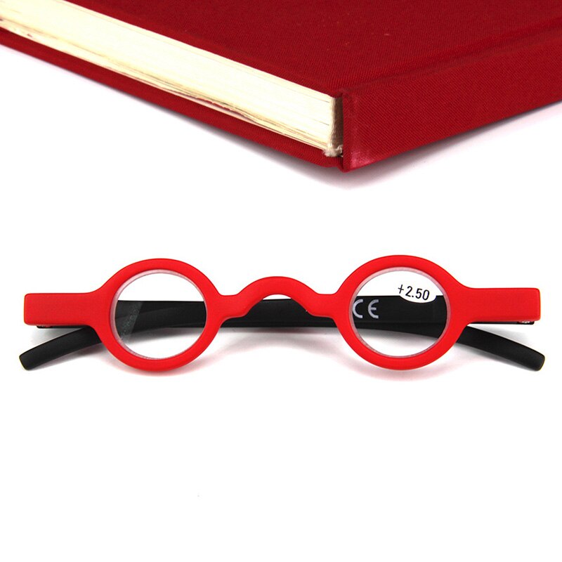 Kleine ronde leesbril dames heren presbyopie bril dioptrie rood zwart lezer ultralicht flexibele heldere lens  +1.5 +2.0 +2.5: +150 / Rood