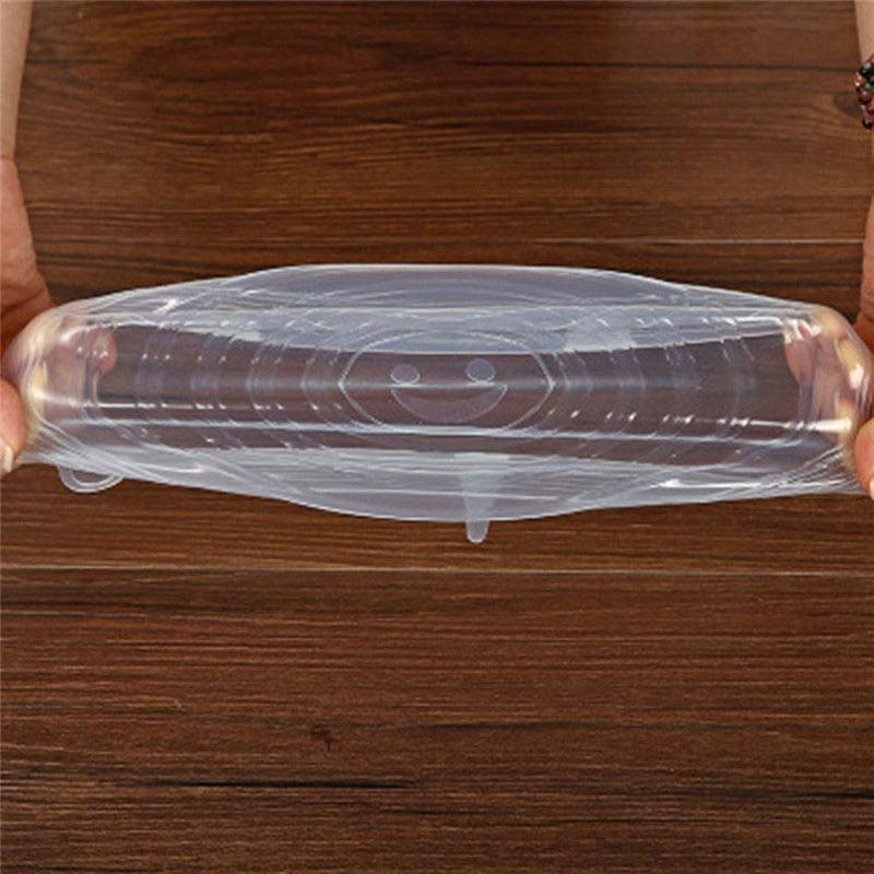6 stk genanvendelig silikone madpotte låg skål dækker wrap strækbar konserveringsfilm 998. okt