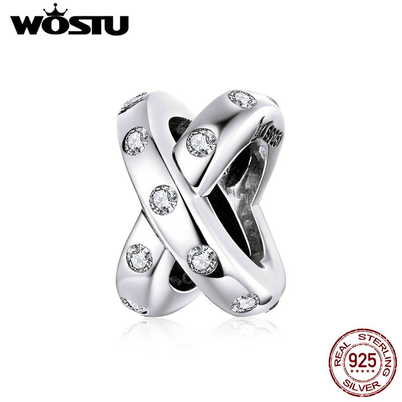 WOSTU Original 925 Sterling Silver Flower Herat Charm beads LOVE rabbit Flower Panda Pendant: DXC1515