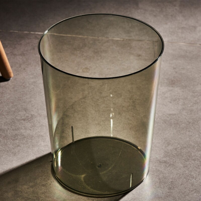 Light Luxury Transparent Trash Can Large Capacity Dustbin Garbage Bucket for Bathroom Kitchen Office Waste Paper Storage Organiz