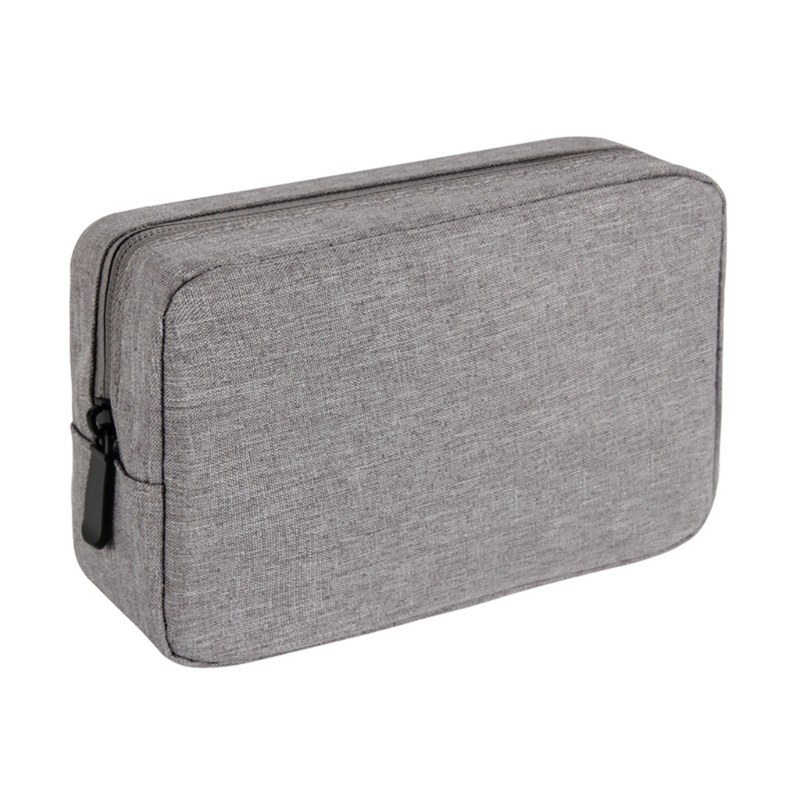 Organizador de la electrónica bolsa organizadora de cables de viaje de poliéster de almacenamiento de Cable de bolsa para Cable USB cargador de ordenador portátil: Gray-L