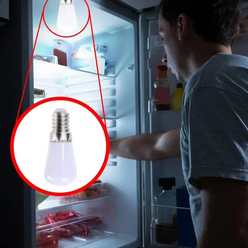 20/1Pcs E12 E14 Light Bulbs Mini LED Refrigerator Light Bulbs 220V Refrigerator Lamps Screw Bulb for Home Decor Display Cabinets