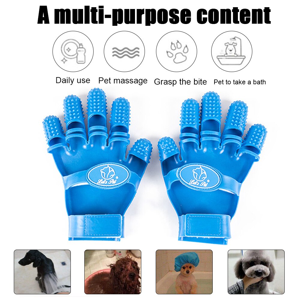 Verzorgingshandschoen voor honden en katten, siliconen massagebad, haarborstel, kattenhandschoenen, massagekam, reiniging, ontwarring, huisdieraccessoires
