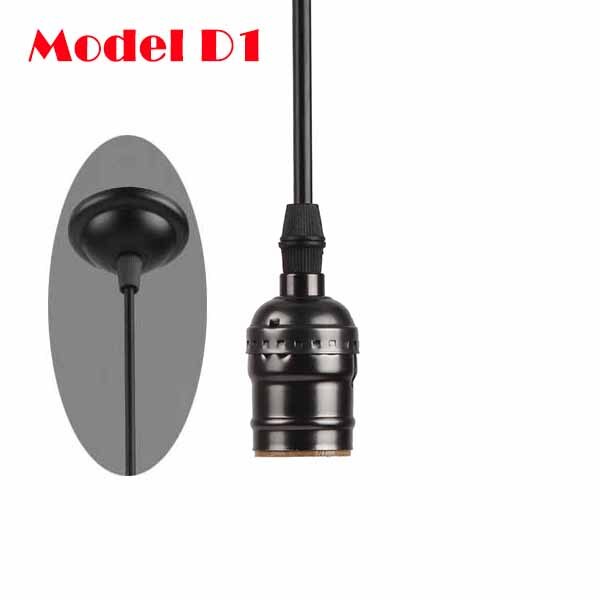 Met Schakelaar/Geen Schakelaar E27/E26 110 V-240 V Vintage Retro Aluminium Schroef Socket Hanger Lamp base Houder Hanglampen [DV5250]: Model D1