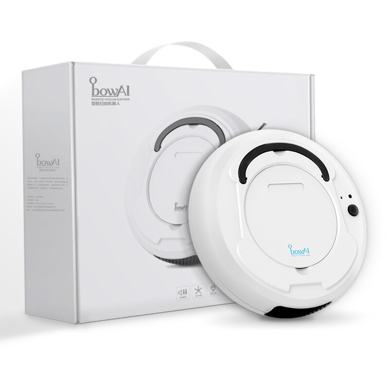 ObowAi 1800Pa Smart Auto Robot Vacuum Cleaner 3-In-1 Auto Rechargeable Smart Sweeping Robot Dry Wet Sweeping Vacuum Cleaner Home: Lvory white