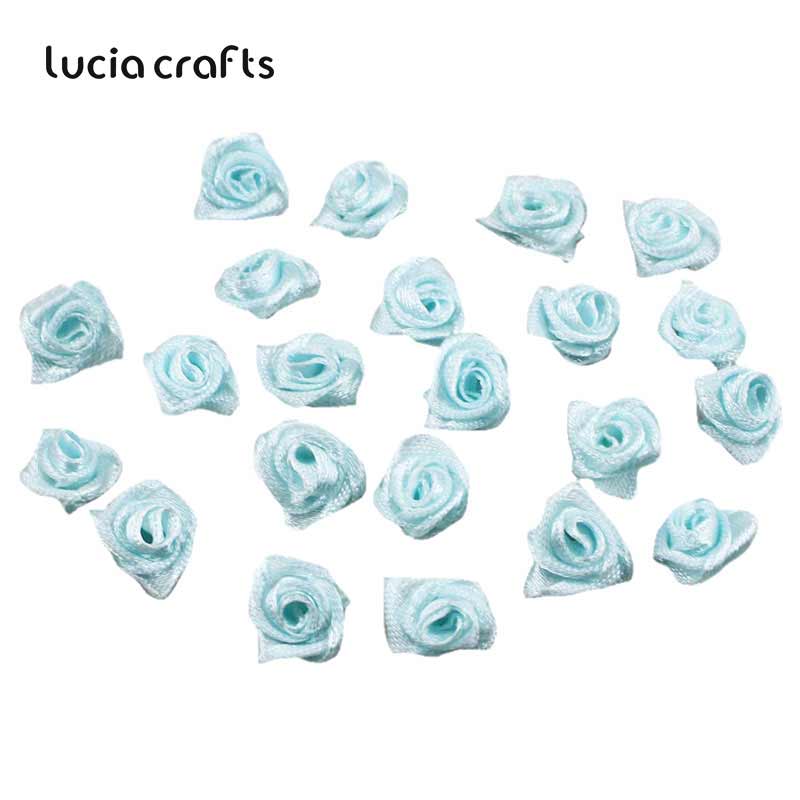 Lucia rzemieślnictwo 50-144 sztuk/worek 10mm satynowa kwiat głowy dziewczyny robić kokardki robić włosów nakrycia głowy robić ubrania DIY rękodzieło B0103: kolor 4