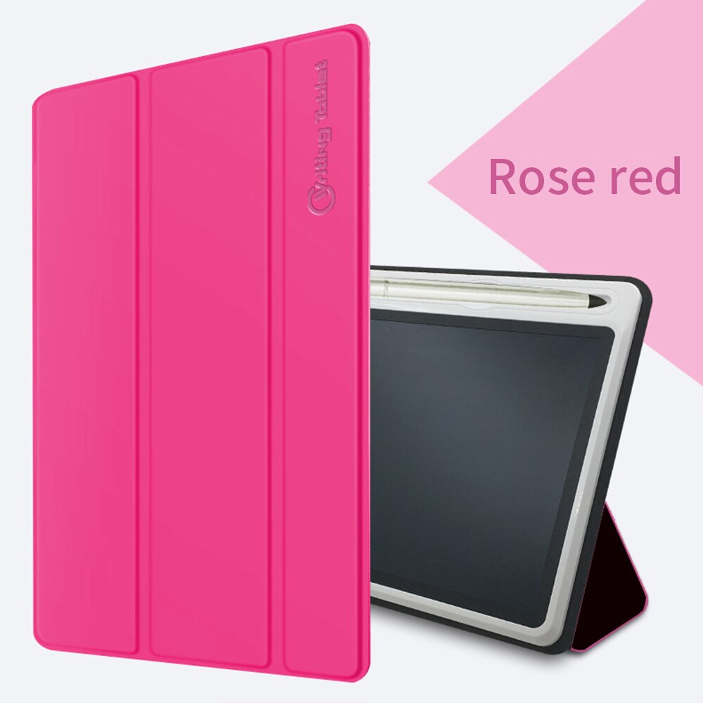 10.1 Inch LCD Business Writing Tablet LCD Handwriting Board with Case Electronic notepad LCD flexible LCD Screen For Work Study: Rose red