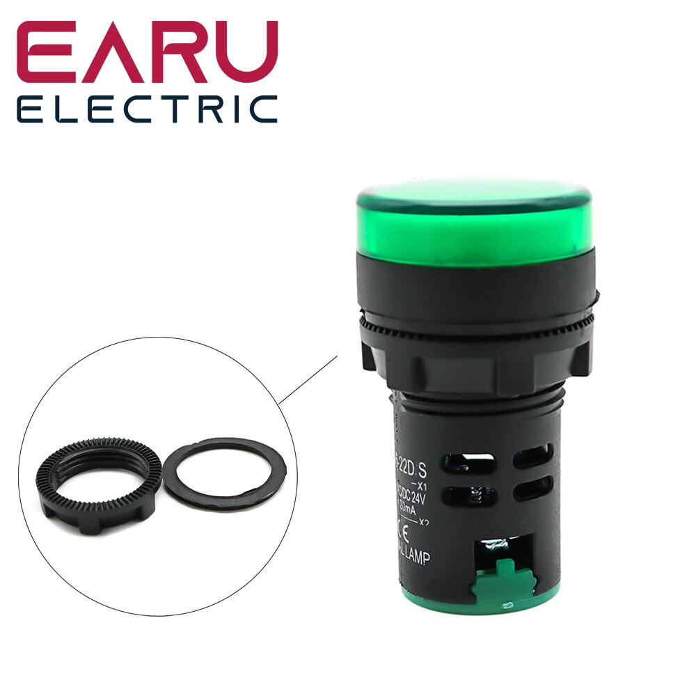 22MM Tafel montieren LED Energie Elektronische Anzeige Pilot Signal Licht Lampe 12V 24V 110V 220V 380V verrotten Grün Gelb Blau Weiß LED
