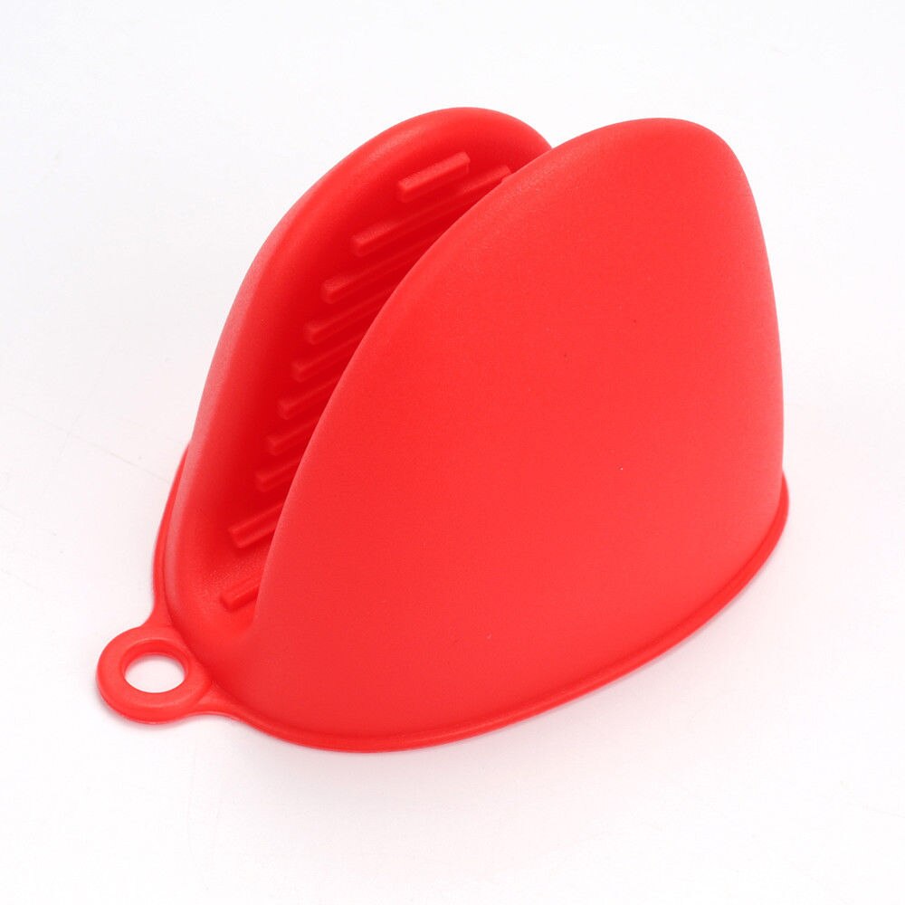 Siliconen Keuken Organizer Geïsoleerde Warmte Pot Clips Magnetron Handschoenen Hete Plaat Clip 1 Pcs Anti-Brandwonden Dikker: red