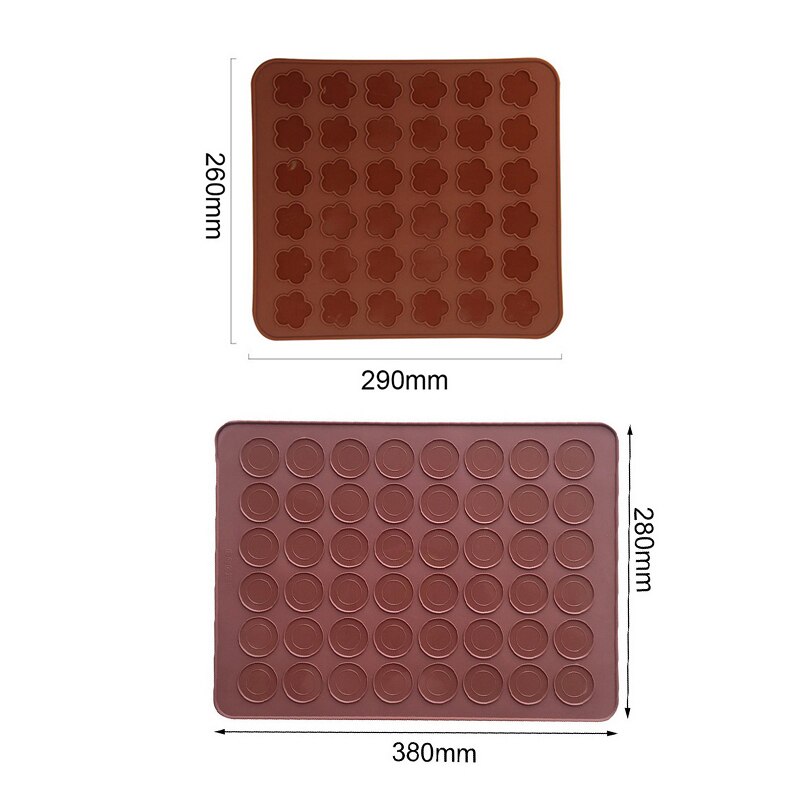 Makron sett macaron silikon matte non-stick bakeform sett 48 kapasitet macaron pot kake dekorere forsyninger hjem