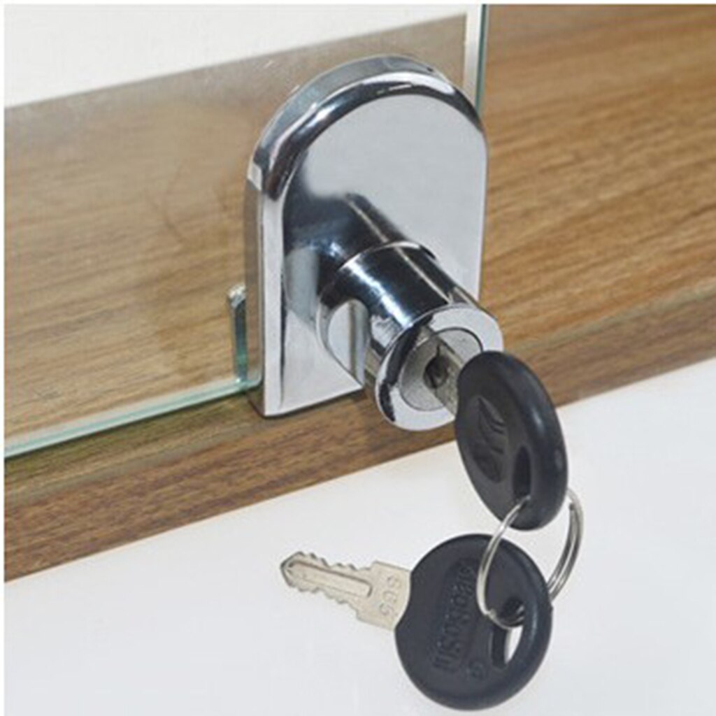 Dauerhaft Ich bin Einsatz Schiebefenster Vitrine Schaufenster Schloss Glastür Schloss Mit Schlüssel, einfach Zu Installieren Keine Notwendigkeit Bohrer: 54x38mm A 