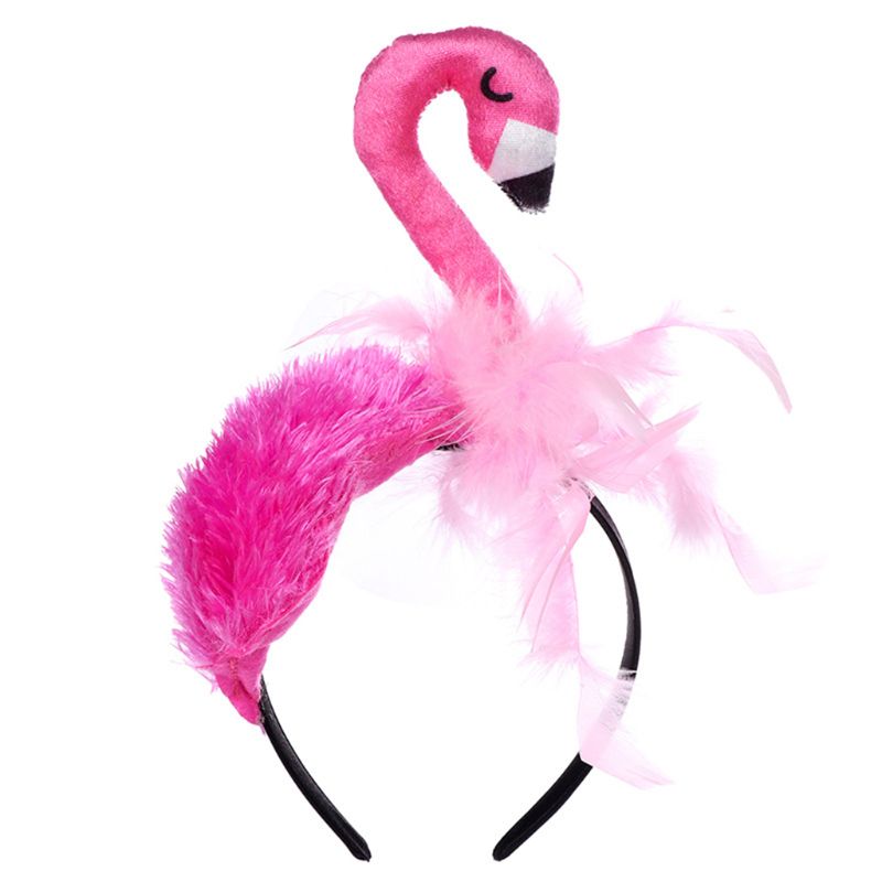 Sjovt flamingo hovedstykke hårbøjle pandebånd fødselsdagsfest kostume cosplay indretning hovedbeklædning