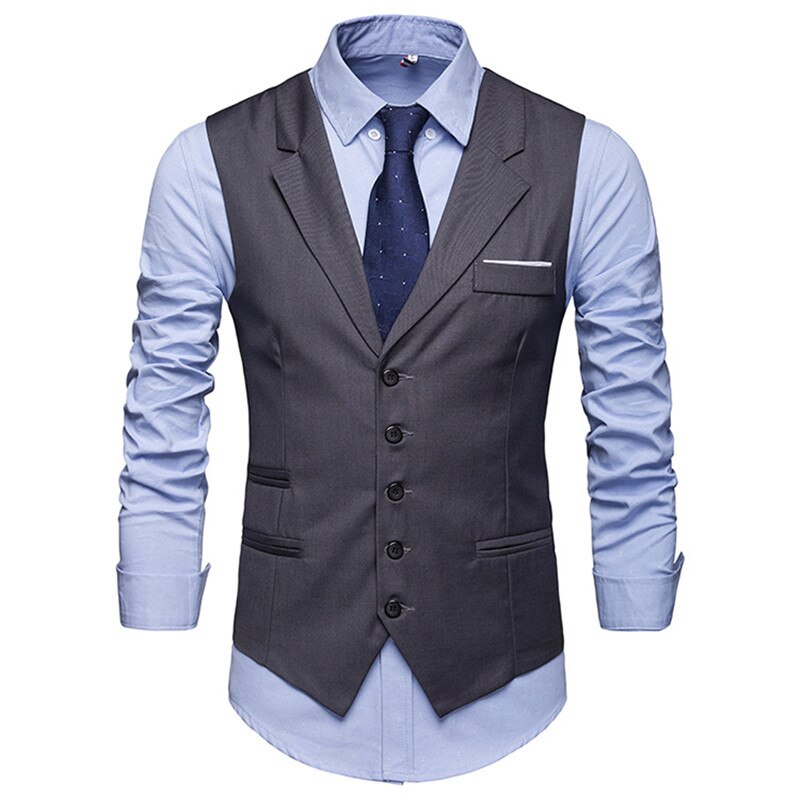 Vest Mannelijke Mode Gentleman Pak Vesten voor Mannen Classic Party Bruiloft Vest Jassen Vest Paars Kleur Jassen: Grijs / L