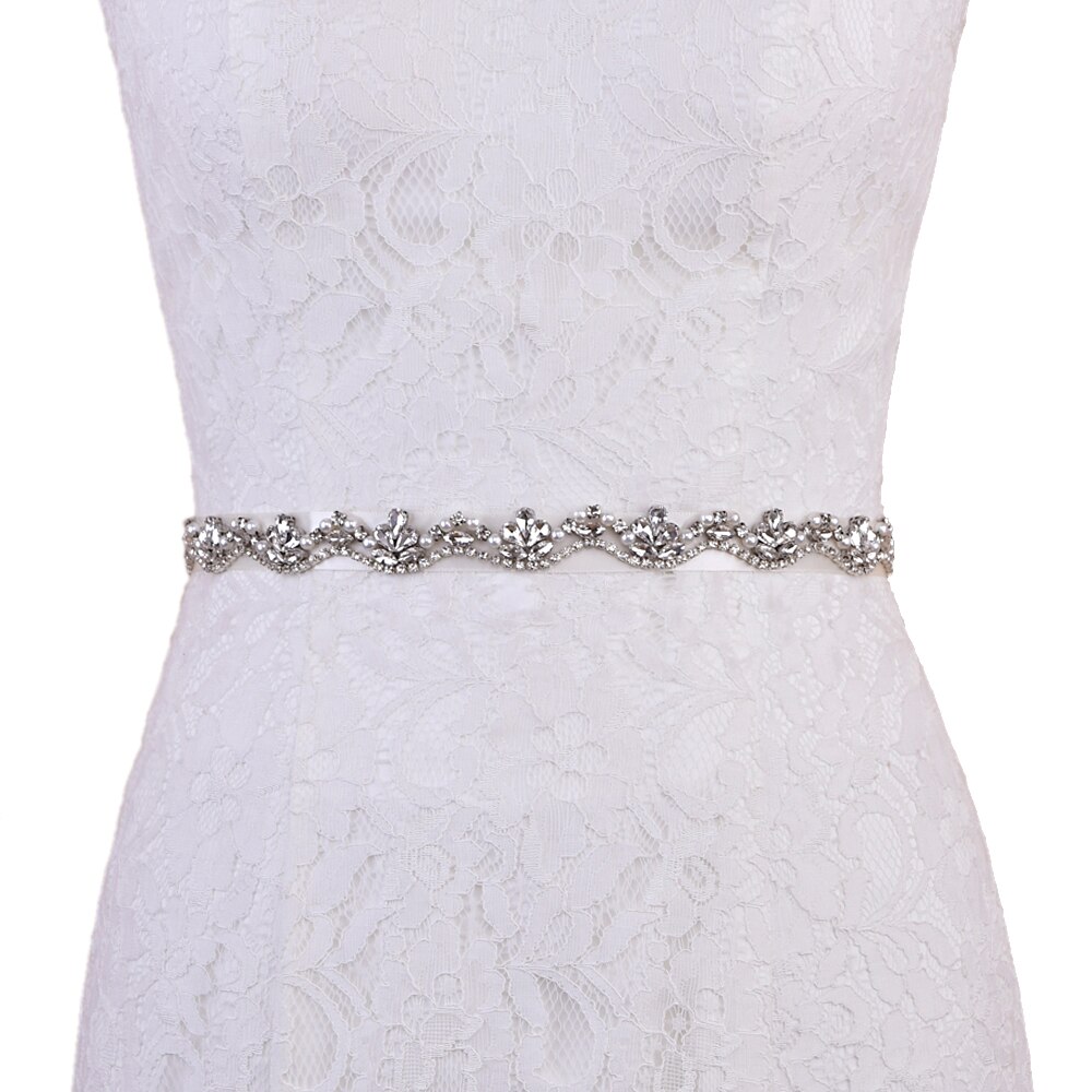 Perle brudekjole bælte juvel brude bælte rhinsten bryllup sash diamant brude tilbehør plus size rhinsten bælte scs 421
