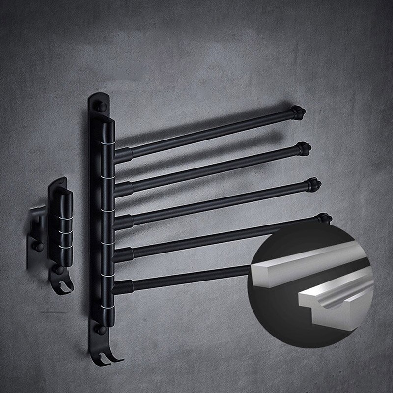 Wall Mounted Towel Rail Holder Stainless Steel Swivel Rack for Bathroom Kitchen _WK