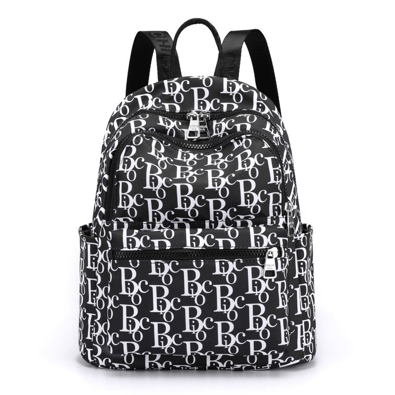 Vento-mochila de viaje para mujer, bolso de hombro de nailon resistente al agua, escolar, suave, con letras,