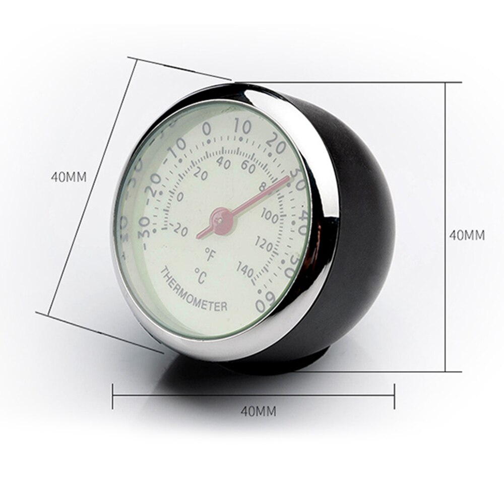Mini Car Clock Luminous Mechanics Quartz Clock Car Watch Digital Pointer Automobile Thermometer Hygrometer Car Ornament