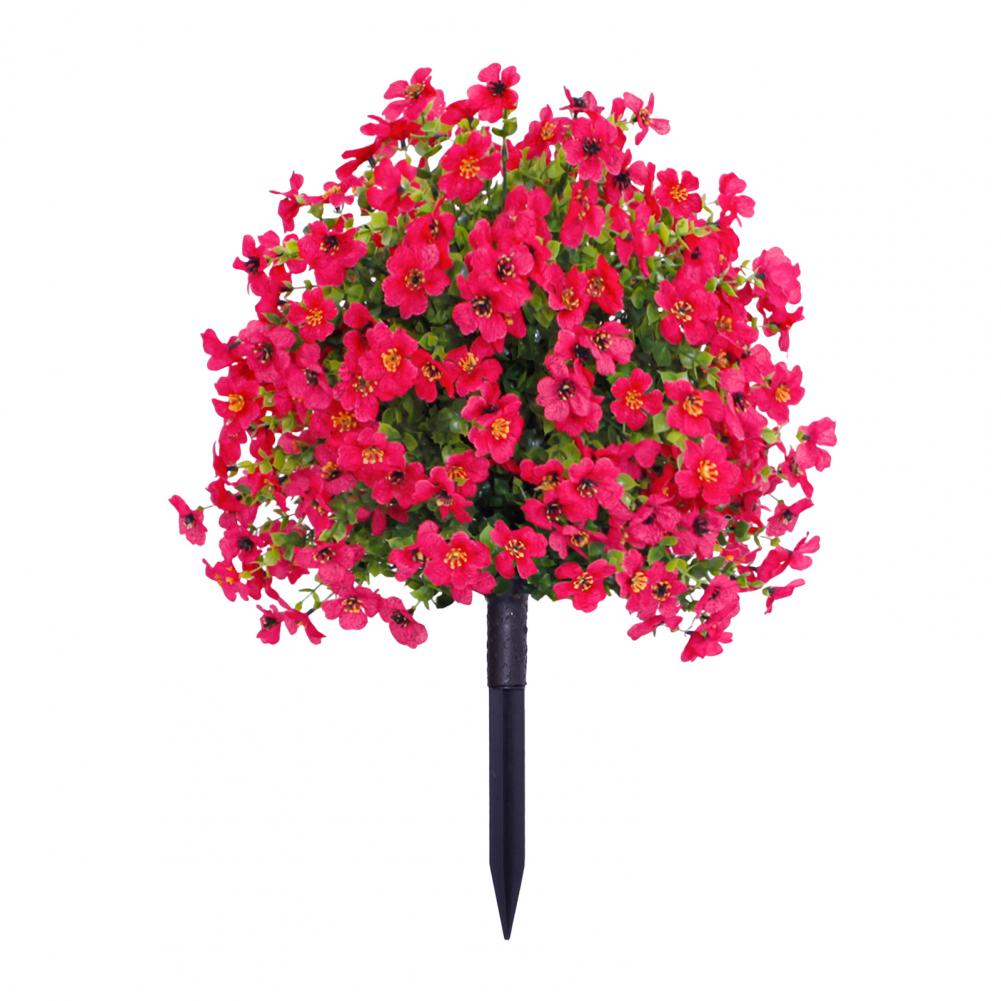 Artificial Stake Uv Resistant Artificial Flowers with Stakes for Indoor Outdoor Garden Porch Patio Wedding Party Decor Faux: Red