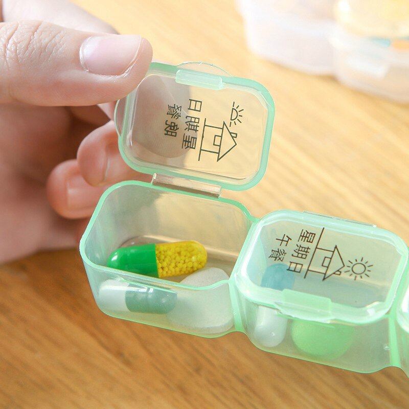 Capsule Sub-Packing Box Travel Double-Layer Large Pill Box Portable Carry Around A Week Pill Box Dispenser Medicine Storage Boxs