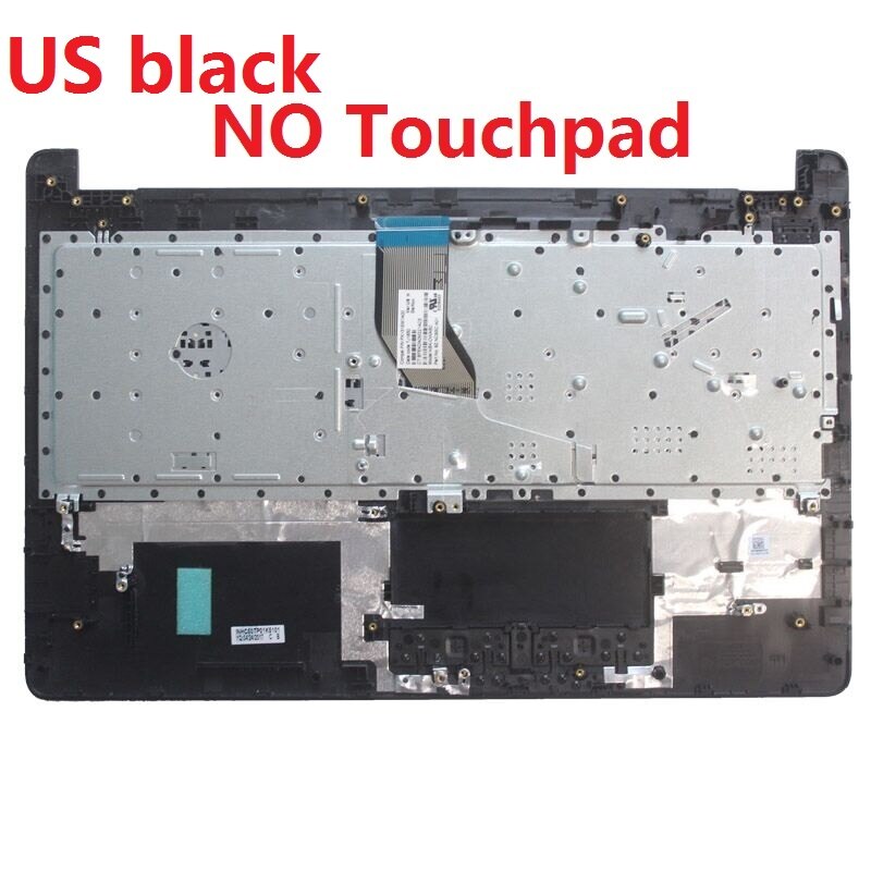 US/UK/SP/Spanish Laptop Keyboard for HP 15-BS 15-BR 15-BW 15Z-BW 250 G6 255 G6 TPN-C130 Palmrest Upper Cover no touchpad: US black No touchpad