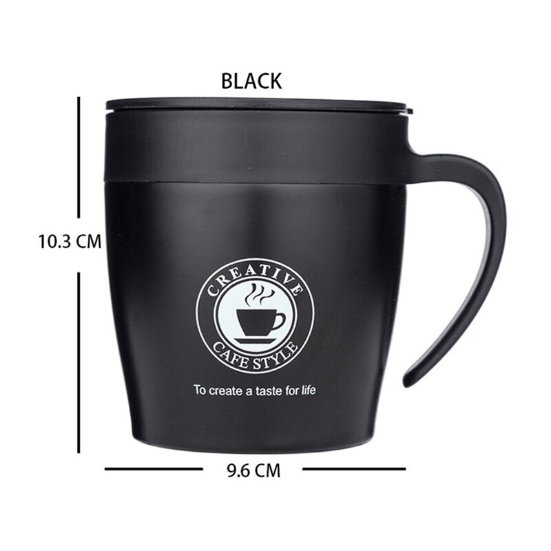 Håndtag kaffekrus rustfrit stål kopper vakuumkolbe termo vandflaske voksen forretning mænd te bærbar termokop 330ml