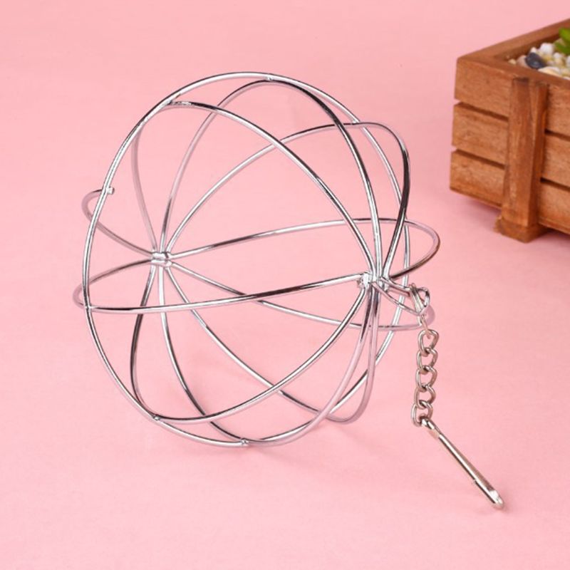 Stainless Steel Round Feeder Automatic Feeding Hanging Hay Ball Guinea Pig Hamster Rat Rabbit Pet Toy