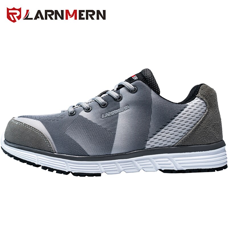 LARNMERN Men's Work Shoes Steel Toe Safety Shoes Comfortable Lightweight Anti-smashing Non-slip Construction Protective Footwear: L91137-GRAY / 45
