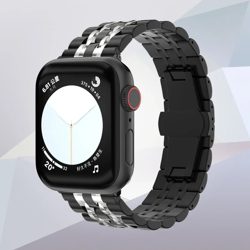 Metal Compatible Strap for Apple Watch Band 49mm 44mm 45mm 41mm 40mm Stainless Steel Bracelet iWatch Series 9 8 7 6 5 Ultra 2 SE