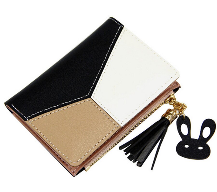 3 Color Tassel Chain Wallet Clutch Bag Lady S Outdoor Trend Solid Color Tassel Leather Card Wallet: Dark Grey