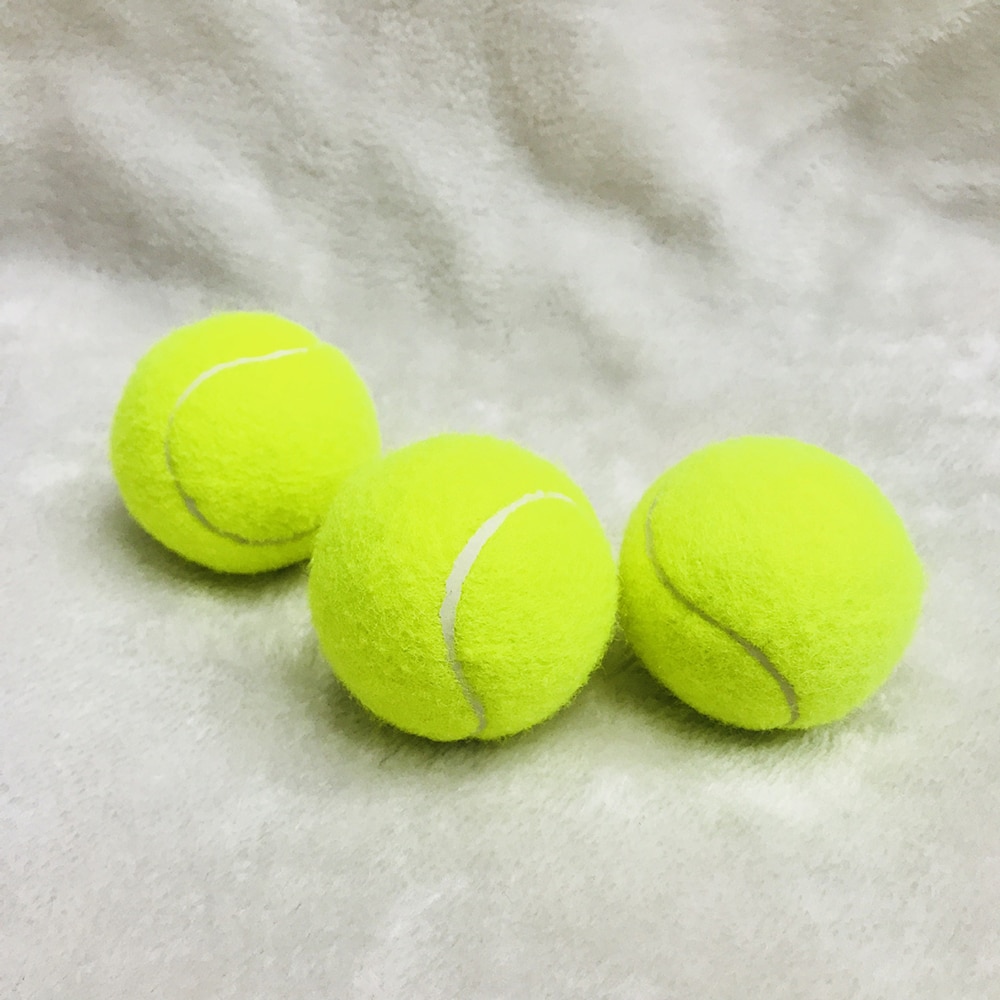 3 piezas Durable pelotas de tenis de alta resiliencia de goma pelota de tenis práctica para Club de ejercicios de entrenamiento de la competencia: Default Title
