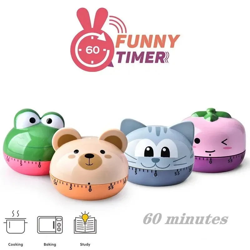 Temporizador de animales Reloj de cuenta regresiva de cocina digital Lindo reloj despertador de frutas de animales Herramienta de gestión del tiempo para niños y adultos