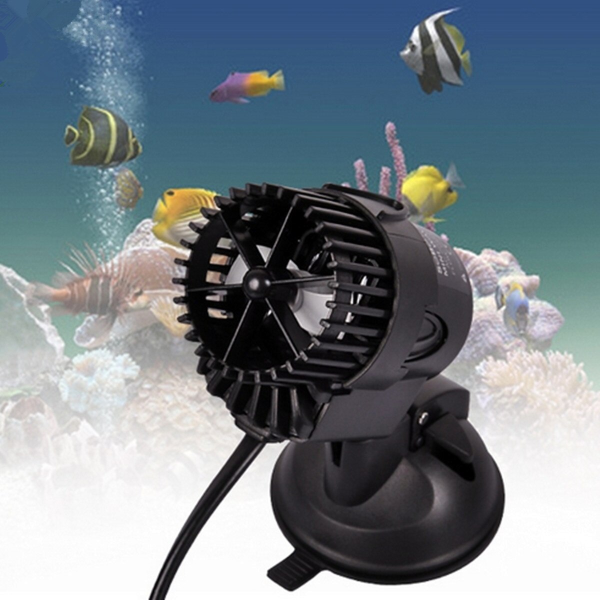 1000-3000L/H 3W Adjustable Water Waves Maker Pump For Aquarium Fish Tank Suction Cup Base Submersible Water Circulation Flow
