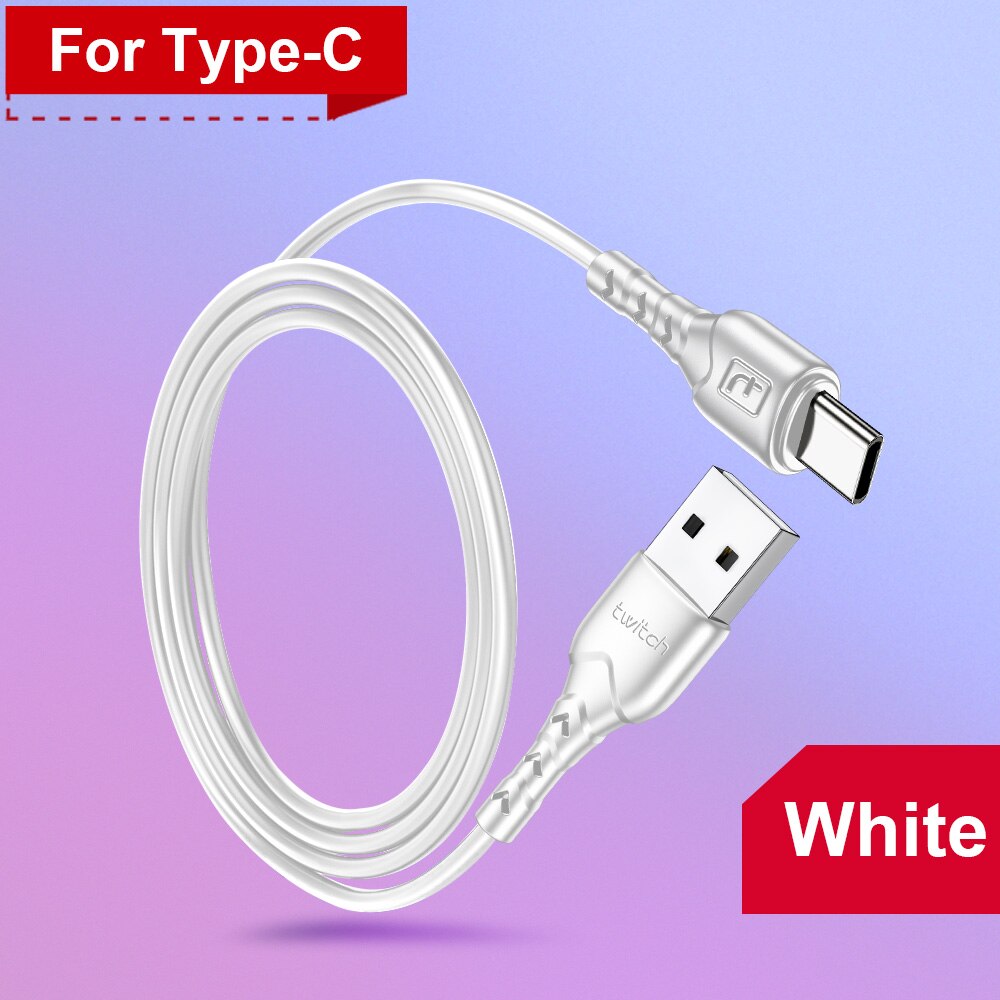 USB Type C Cable For Samsung S10 Huawei P30 Pro Fast Charge Type-C Mobile Phone Charging Wire USB C Cable For Samsung S9 S8 Plus: White / 1m