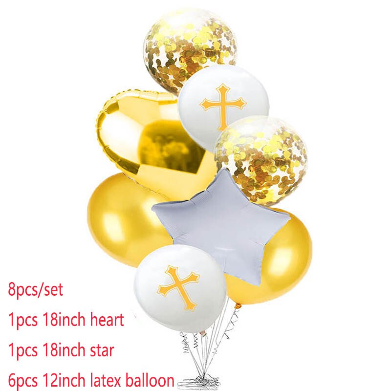 Ballon Pasen Bless Cross Pasen Ballonnen Party Pasen Decoratie Ballon Doop Gevorkte Heilige Communie Gunsten Christen Deco XN: Ballon Easter