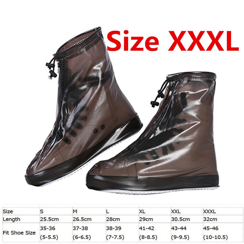 Heels Height Fishing Waders Boots Cover Rain Waterproof Flat Ankle Boots Cover Thicker Non-slip Platform Rain Boots: Coffee-XXXL