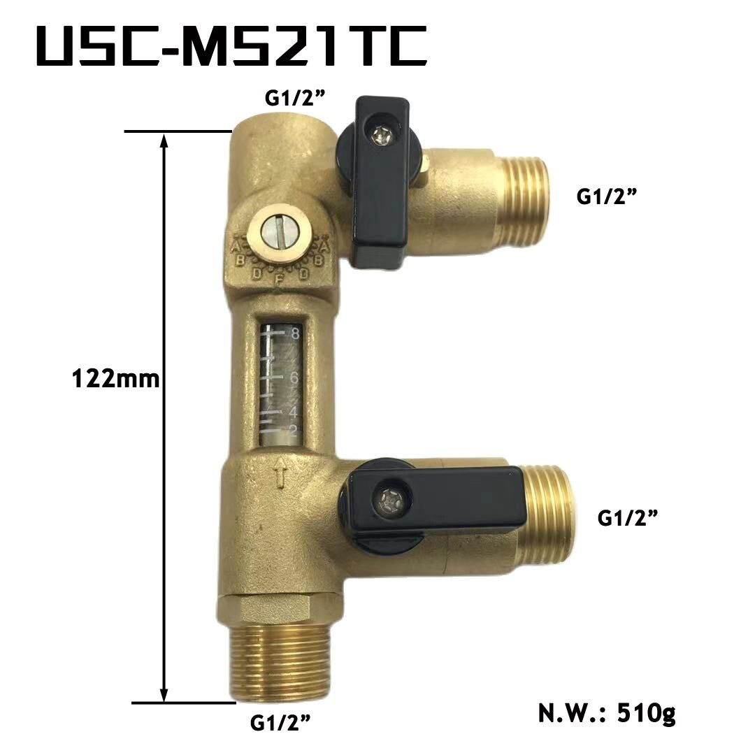 G1/2" Mechanical Flow Meter Direct Reading 2-8L/min USC-MS21TC Spring flowmeter Brass Flow reader Balancing Valve