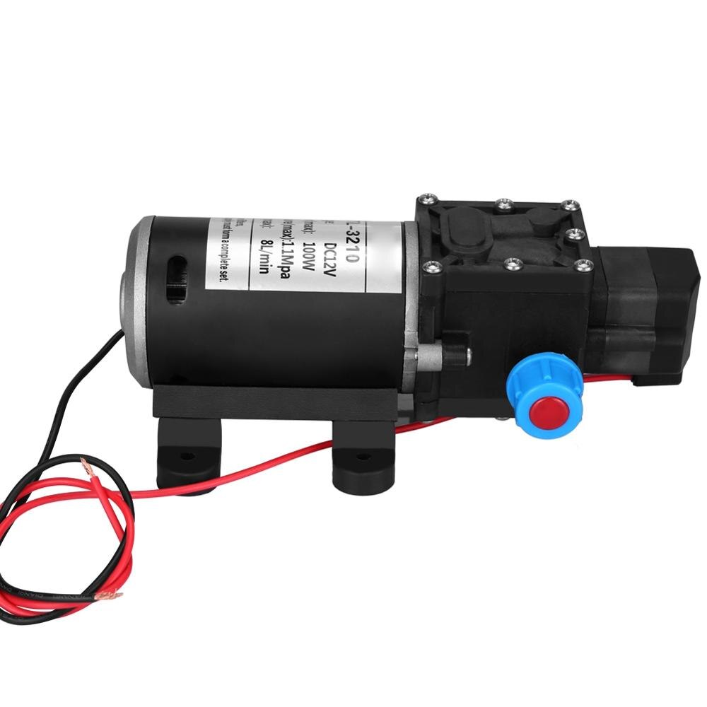 12V 100W Water Pump 8L/Min 160Psi High Pressure Diaphragm Self Priming Water Pump Car Wash Water Pump