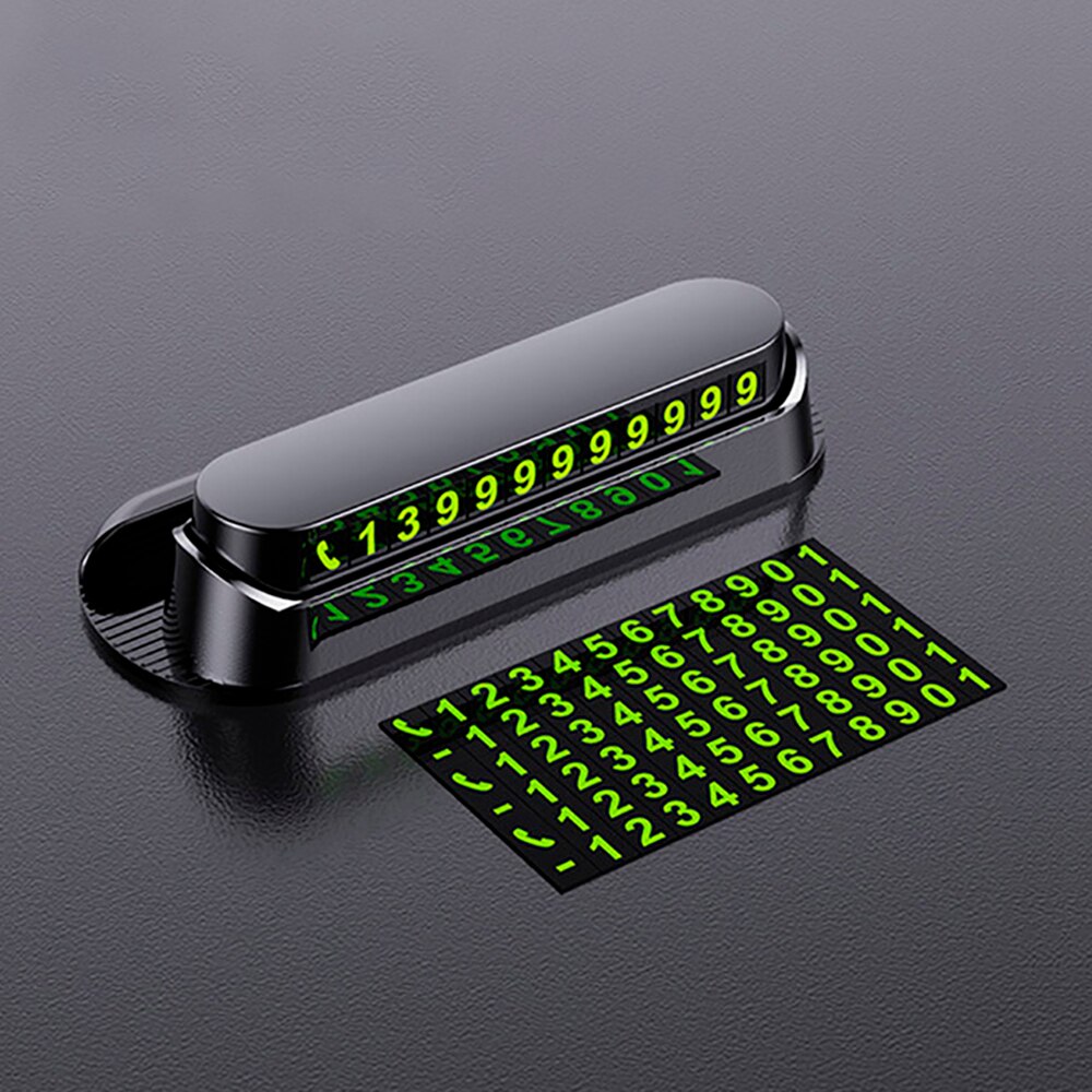 Car card with phone for temporary parking, car parking accessories, parking car transporter: Black