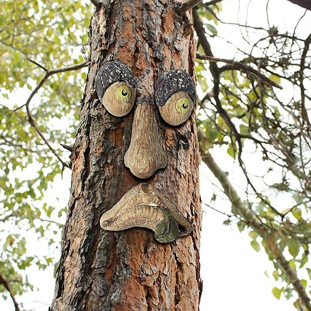 Old Man Tree Hugger Tree Face Outdoor Funny Old Man Tree Sculpture Yard Art Garden Peeker Interesting Garden Decoration