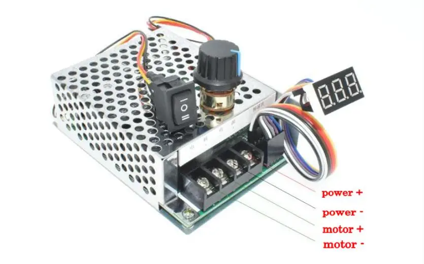 Digitale Display 0 ~ 100% verstelbare DC 10-50 V 40A DC Motor Speed Controller PWM 12 V 24 V 48 V 2000 W MAX 60A Omkeerbaar