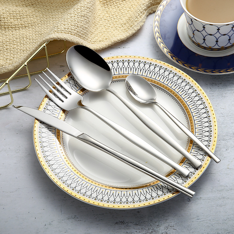4 st kit ins toppklass metall färgpläterad bestick set biff middagsbord kniv gaffel dessert sked soppa slev marmita talher: Silverren