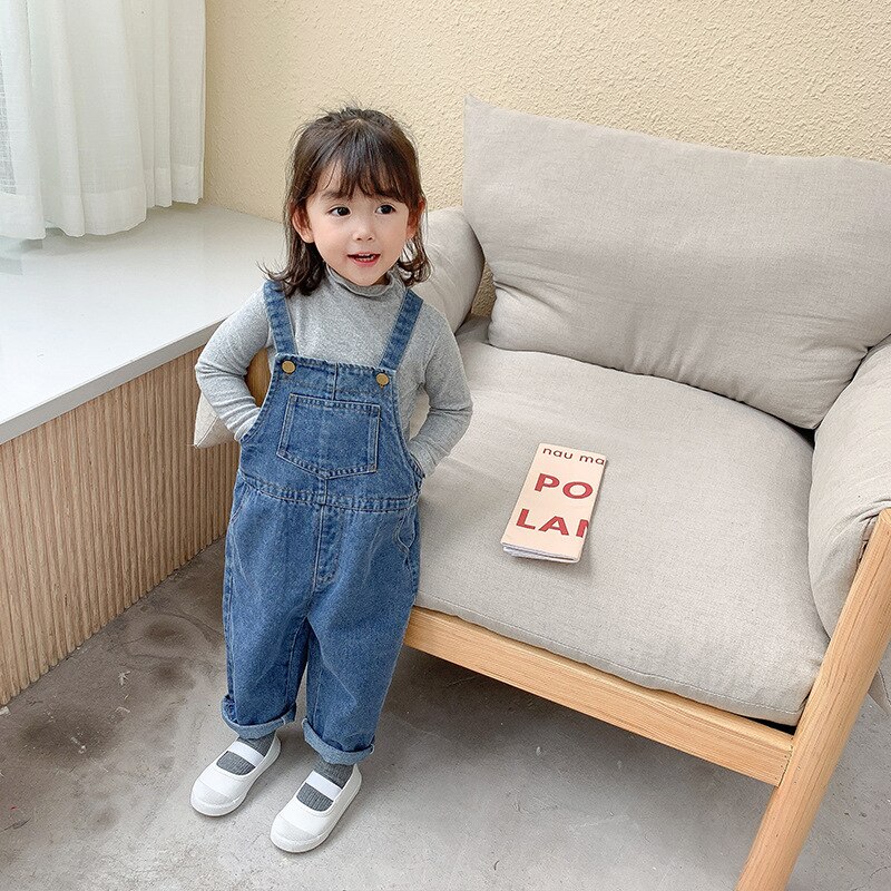 Dfxd Kids Kleding Jongens Meisjes Jeans Overalls Herfst Katoenen Denim Blauw Bib Broek Leisure Losse Riem Jeans broek